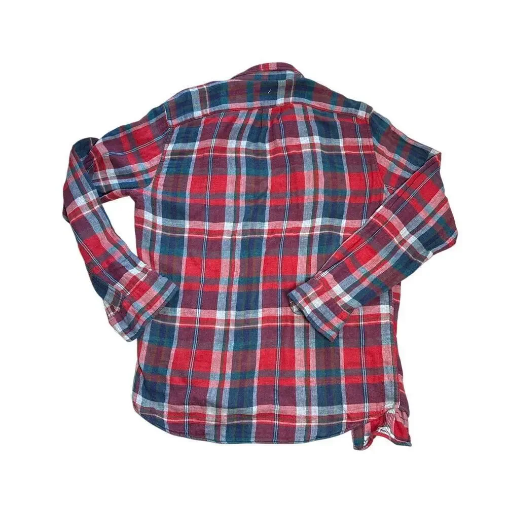 J.Crew Red Plaid Flannel Shirt Size M -Read